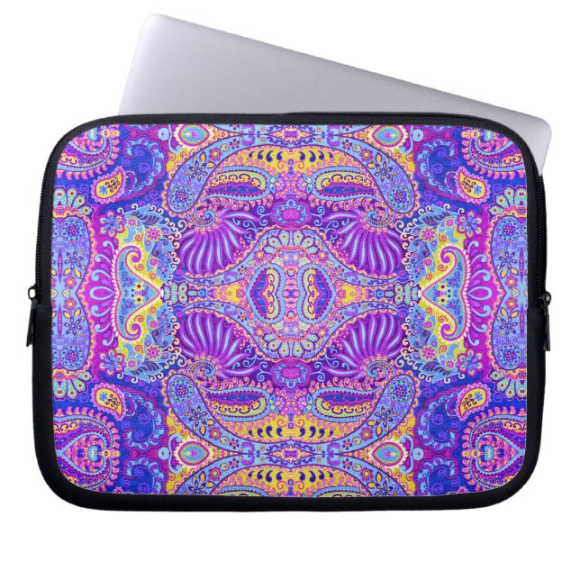 Cute Colourful paisley pattern Mug Laptop Sleeve (Front)