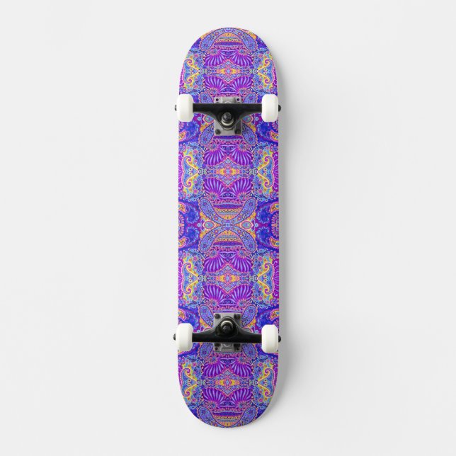Cute Colourful paisley pattern Mug Skateboard (Front)