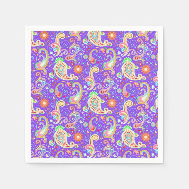 Cute colourful paisley pattern napkin (Front)