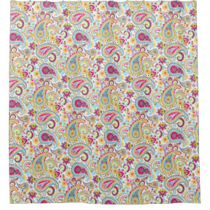 Cute colourful paisley pattern shower curtain