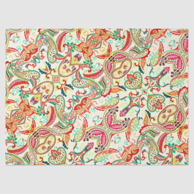 Cute colourful paisley pattern tissue paper (Front)