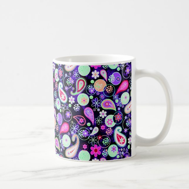 Cute colourful paisley patterns coffee mug (Right)