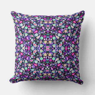 Cute colourful paisley patterns cushion