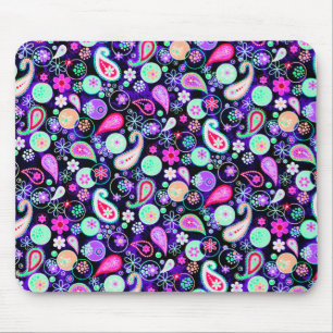 Cute colourful paisley patterns mouse mat