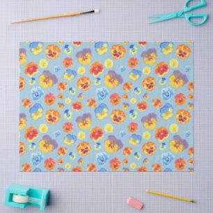 Cute Colourful Pansy Print Gift Tissue Paper