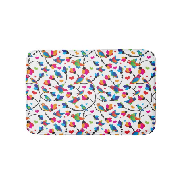 cute colourful parrot bird bath mat (Front)