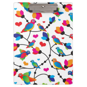 cute colourful parrot bird clipboard