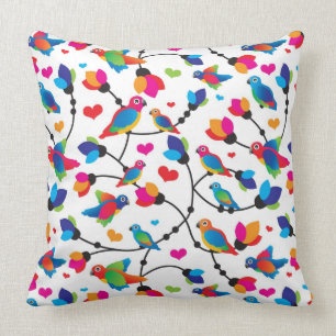 cute colourful parrot bird cushion