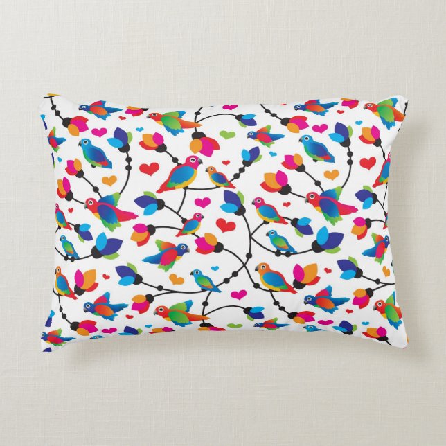cute colourful parrot bird decorative cushion (Front)