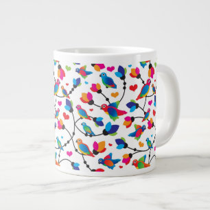 cute colourful parrot bird large coffee mug