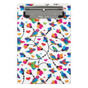 cute colourful parrot bird mini clipboard