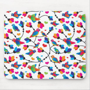 cute colourful parrot bird mouse mat