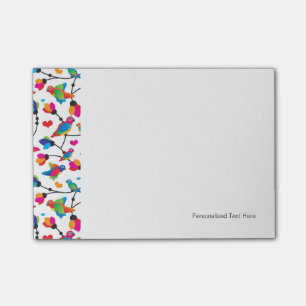 cute colourful parrot bird post-it notes