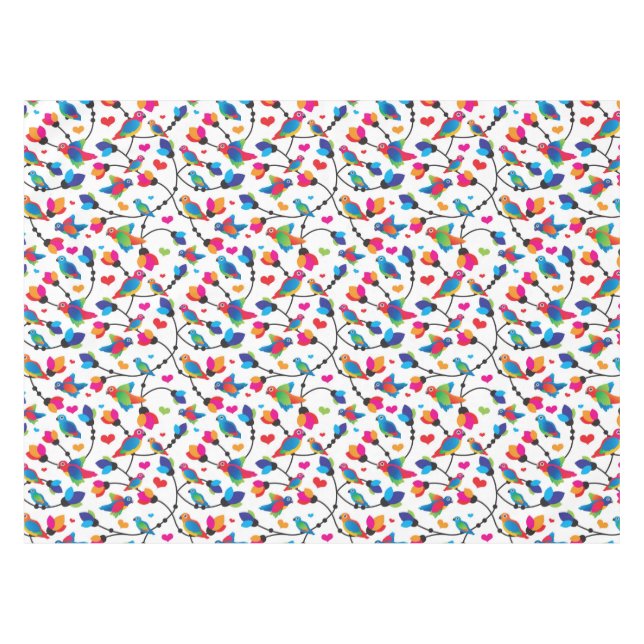 cute colourful parrot bird tablecloth (Front (Horizontal))
