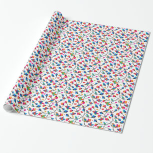cute colourful parrot bird wrapping paper