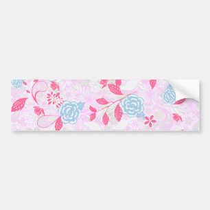 Cute colourful pastel floral pattern bumper sticker