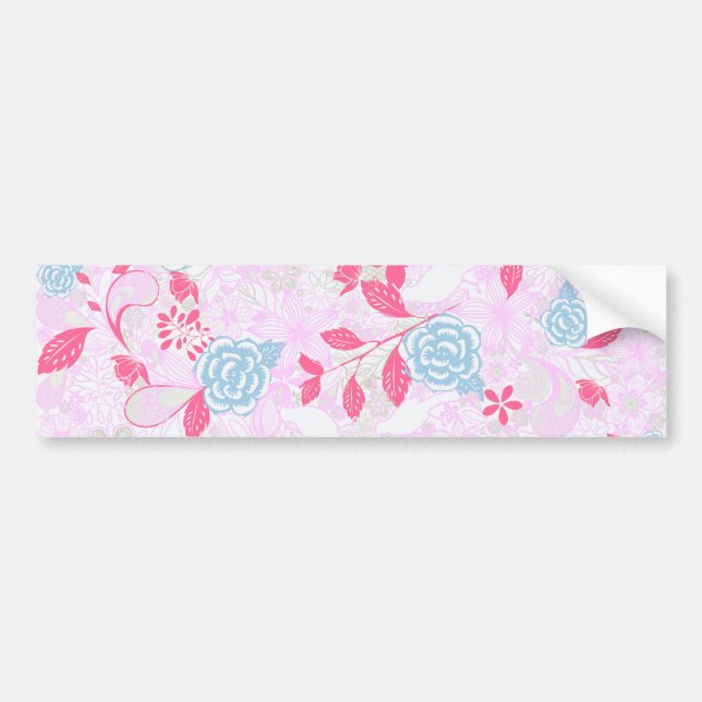 Cute colourful pastel floral pattern bumper sticker (Front)