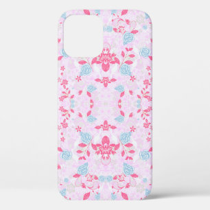 Cute colourful pastel floral pattern iPhone 12 case