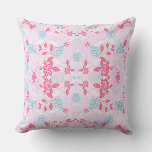Cute colourful pastel floral pattern cushion