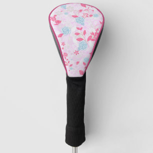 Cute colourful pastel floral pattern golf head cover