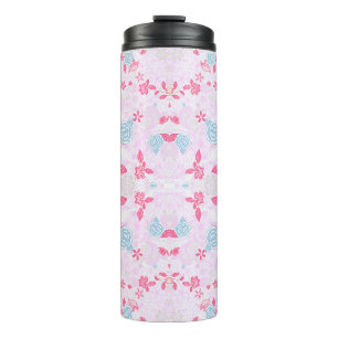 Cute colourful pastel floral pattern thermal tumbler