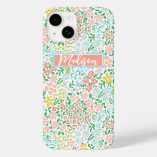 Cute Colourful Pastel Garden Flower Pattern Case-Mate iPhone 14 Case
