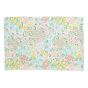 Cute Colourful Pastel Garden Flower Pattern Pillowcase