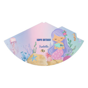 Cute colourful pastel mermaid Rainbow Birthday Party Hat