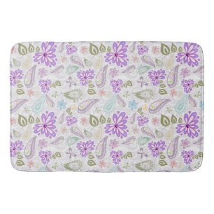 Cute colourful pastel paisley patterns bath mat