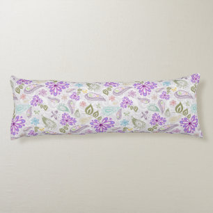 Cute colourful pastel paisley patterns body cushion