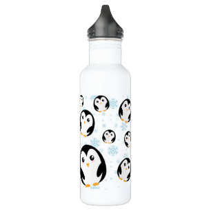 Cute colourful pastel penguin gradient pattern 710 ml water bottle