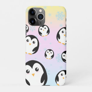 Cute colourful pastel penguin gradient pattern iPhone 11Pro case