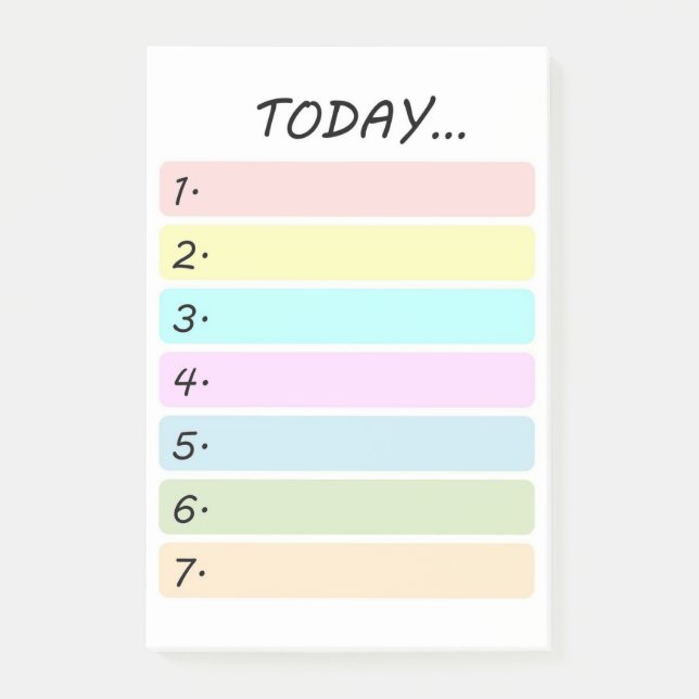 Cute Colourful Pastel Simple To Do List Post-it Notes (Front)