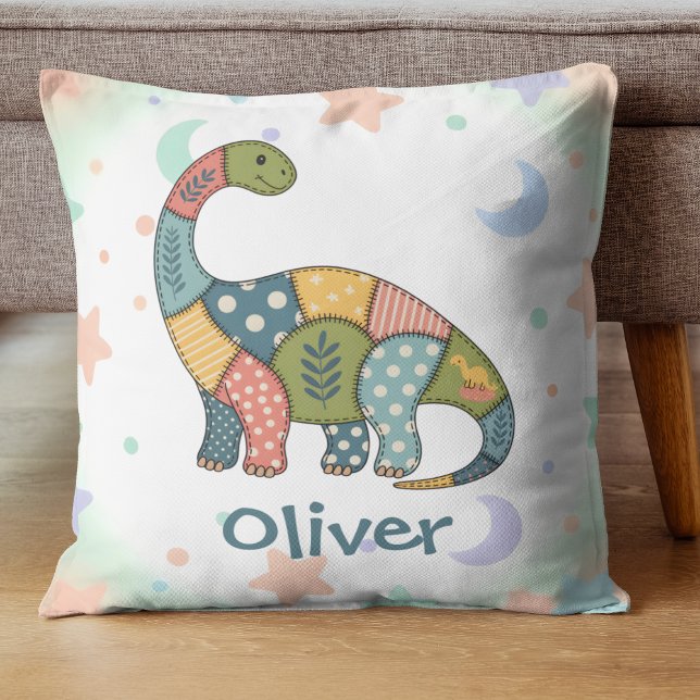 Cute Colourful Patchwork Dinosaur Cushion (Creator Uploaded)