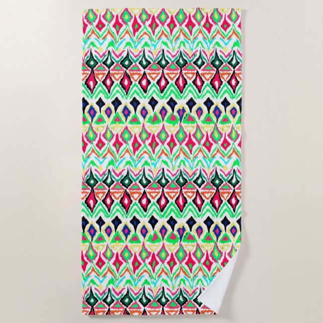 Cute colourful pattern  beach towel (Front)