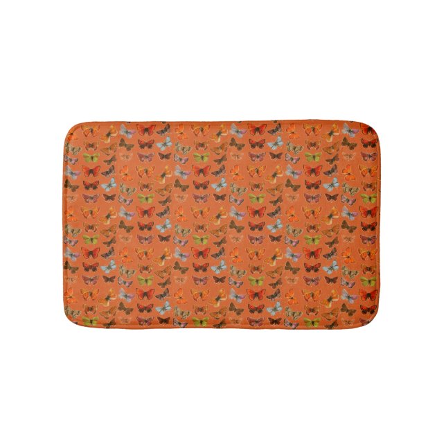 Cute Colourful Pattern Butterflies Bath Mat (Front)