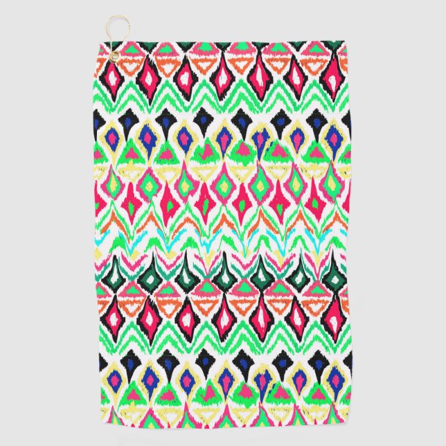 Cute colourful pattern  golf towel (Front)