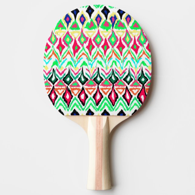 Cute colourful pattern  ping pong paddle (Front)