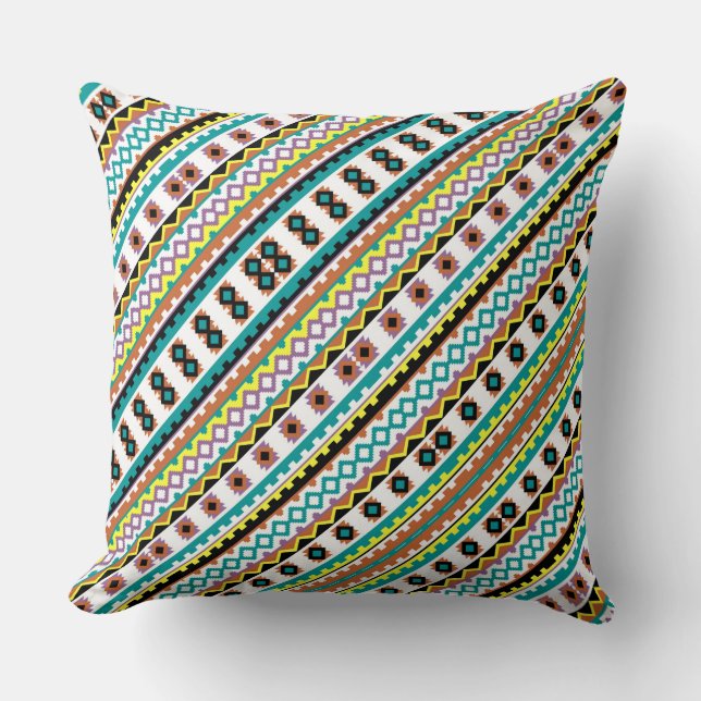 Cute colourful patterns design cushion (Front)