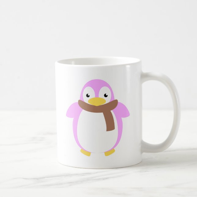 Cute Colourful Penguin in Scarf Coffee Mug (Right)