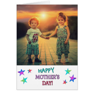 Cute Colourful Personalised Photo Mothers Day Card
