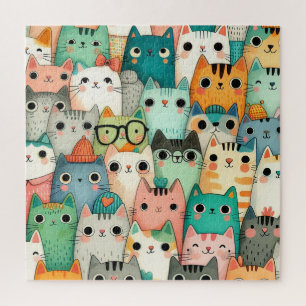 Cute colourful Pet Cats  Jigsaw Puzzle