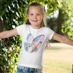 Cute Colourful Pink and Blue Butterfly T-Shirt