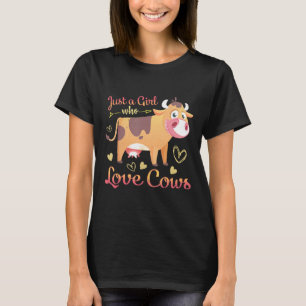 Cute Colourful Pink Hearts Cows T-Shirt