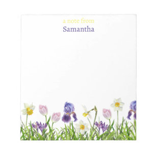 Cute Colourful Pink Purple Wildflower Floral Notepad