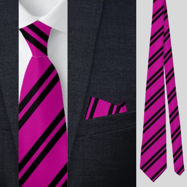 Cute Colourful Pink Stripes Pattern          Tie (Creator Uploaded)