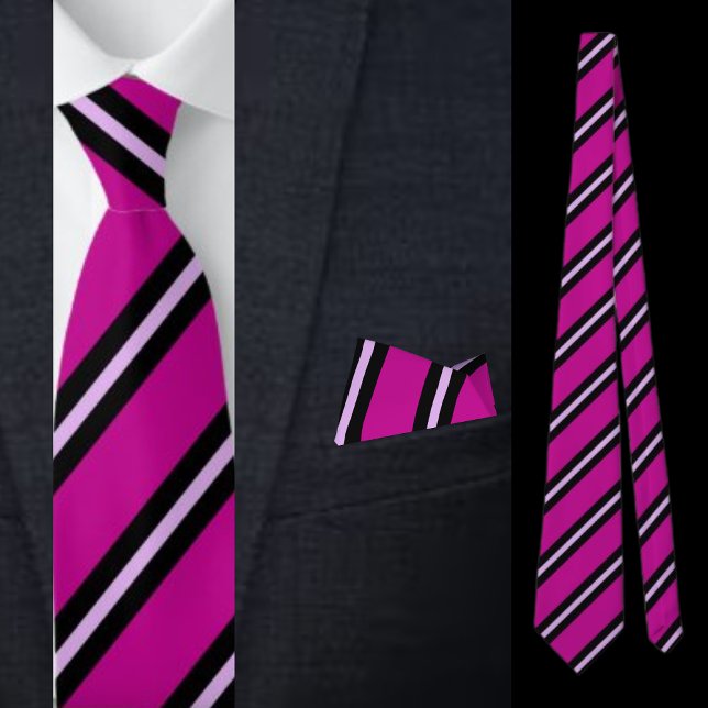 Cute Colourful Pink Stripes Pattern          Tie (Creator Uploaded)