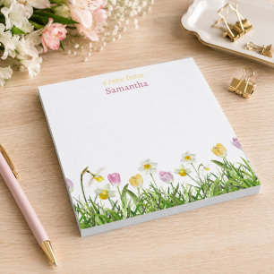 Cute Colourful Pink Yellow Wildflower Floral Notepad