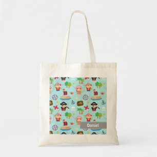 Cute Colourful Pirate Treasure Pattern For Kids Tote Bag