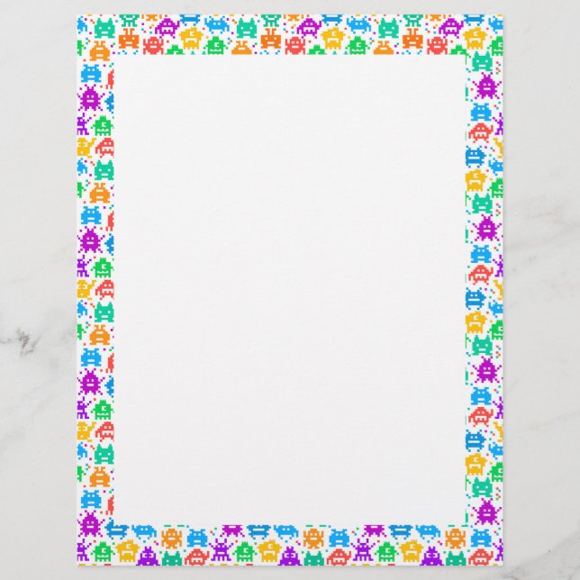 Cute colourful pixelated monsters patterns (Front)